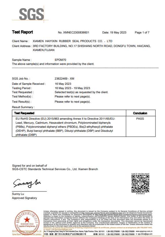 RoHS - EPDM 70SH